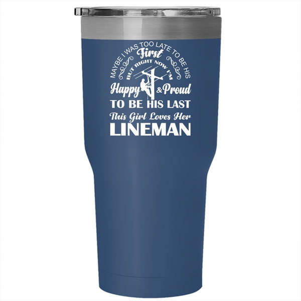 This Girl Loves Her Lineman Tumbler 30 oz Stainless Steel, Married Travel Mug