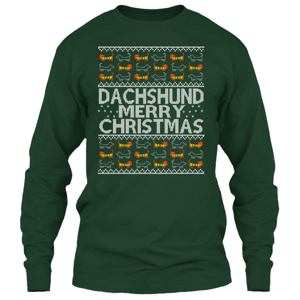 Dachshund Merry Christmas T Shirt, Coolest Dachshund T Shirt