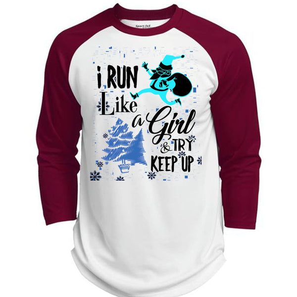 I Run Like A Girl And Try Keep Up T Shirt, Christmas Family Vacation T Shirt, Awesome T-Shirts  (Polyester Game Baseball Jersey)