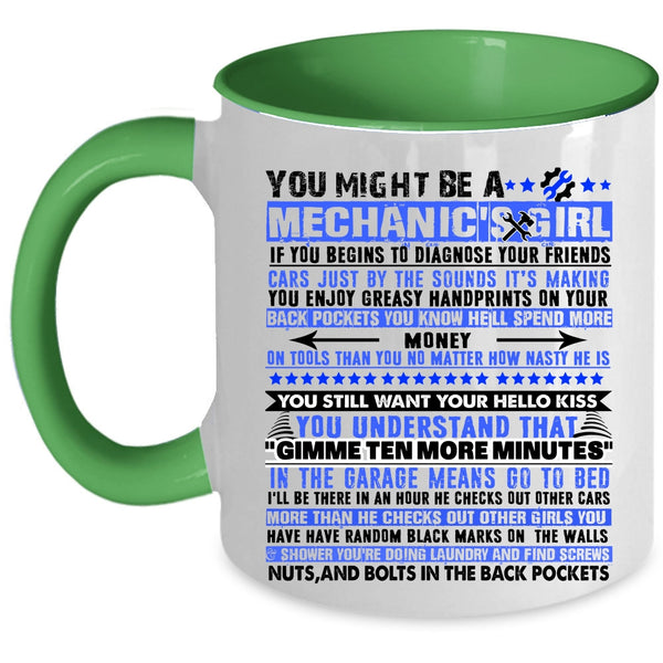 Cool Couple Coffee Mug, You Might Be A Mechanic's Girl Accent Mug