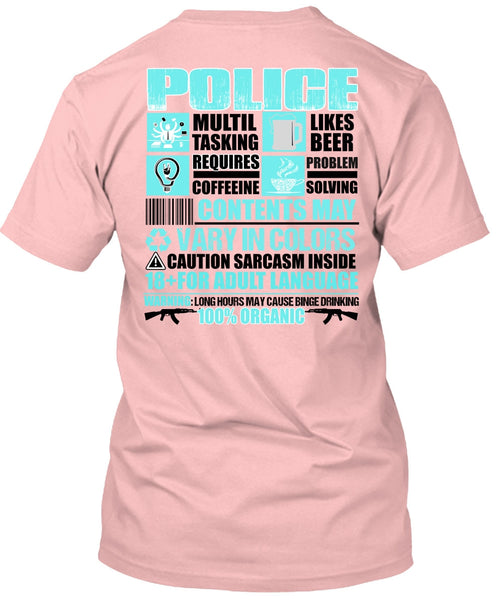 Police Multitasking T Shirt, I Love Police T Shirt