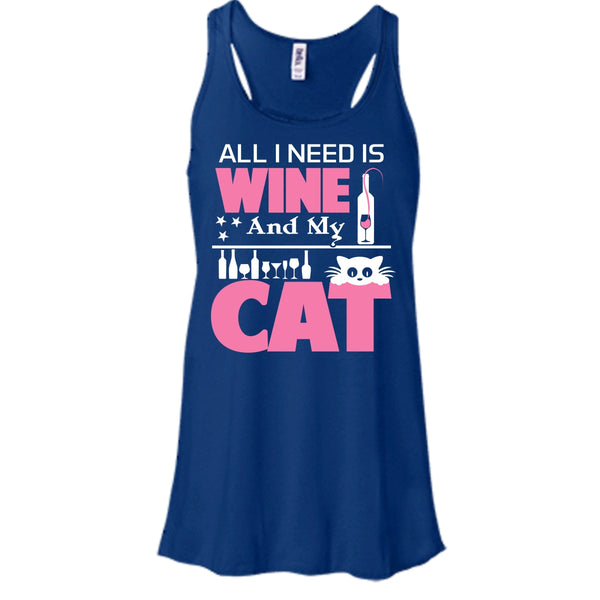 All I Need Is Wine And My Cat Shirt, Cool Cat Shirt