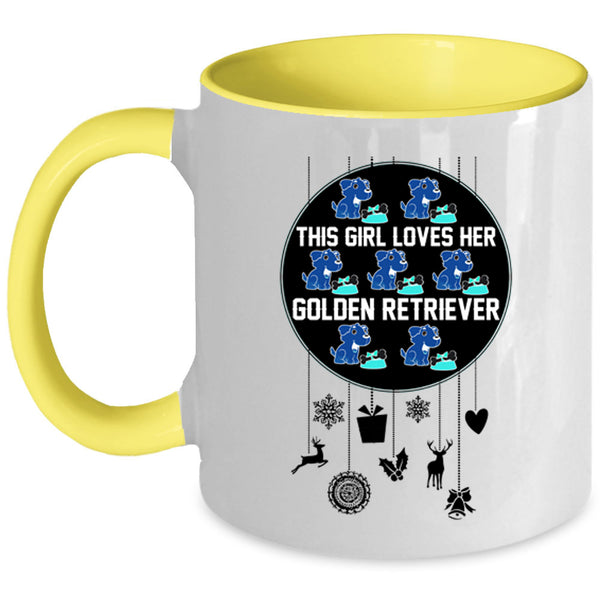 Cute Girls Coffee Mug, This Girl Loves Her Golden Retriever Accent Mug