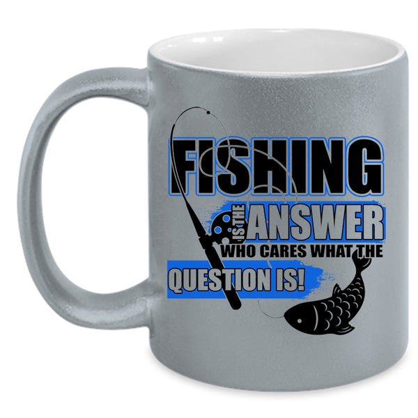 Funny Gift For Fisher Coffee Mug, Fishing Is The Answer Accent Mug