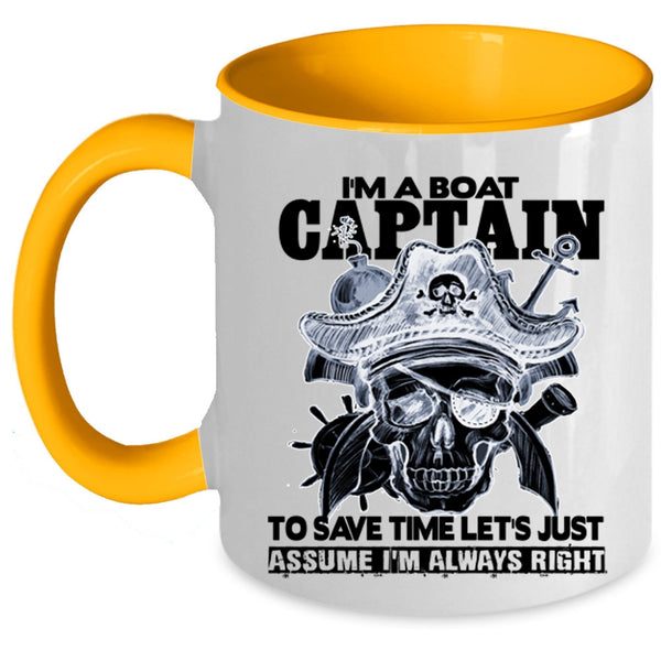 Cool Gift For Sailors Coffee Mug, I'm A Boat Captain Accent Mug