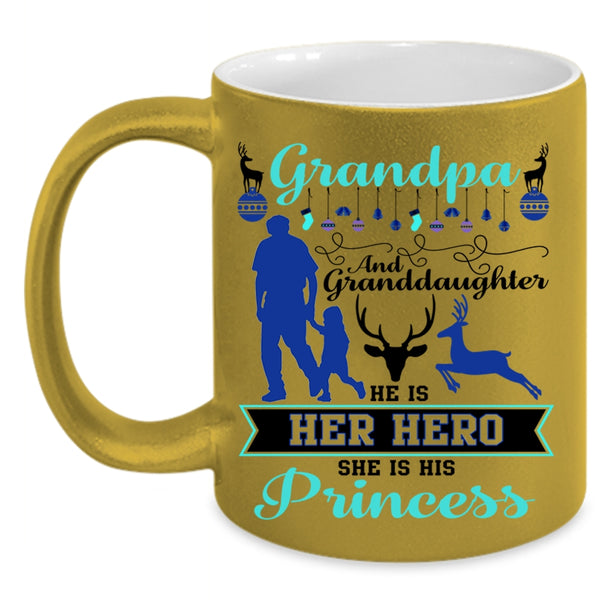 Cute Christmas Coffee Mug, Grandpa And Granddaughter Accent Mug