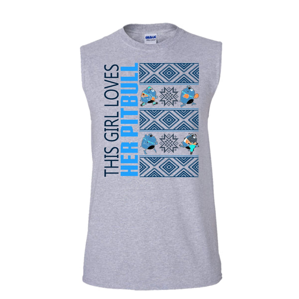 This Girl Loves Her Pitbull T Shirt, Pitbull Merry Christmas T Shirt, Awesome t-shirts (Men's Cotton Sleeveless)