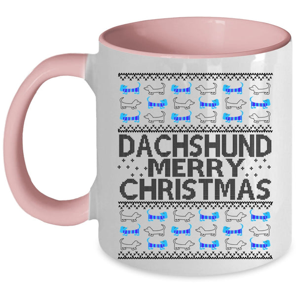 Merry Christmas Coffee Mug, Dachshund Accent Mug