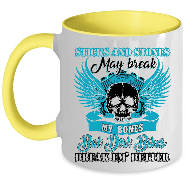 Cool Dirt Bikers Coffee Mug, Dirt Bikers Break Em' Better Accent Mug