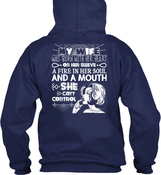 My Wife Was Born With Her Heart T Shirt, Fire In Her Soul T Shirt