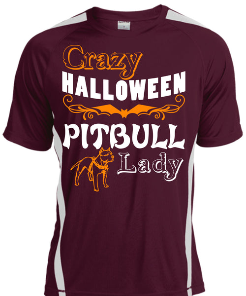 Crazy Halloween Pit Bull Lady T Shirt, I Love My Dogs T Shirt, Cool Shirt