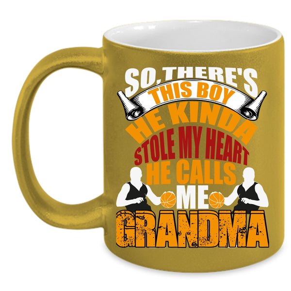 This Boy Kinda Stole My Heart Coffee Mug, He Calls Me Grandma Coffee Cup