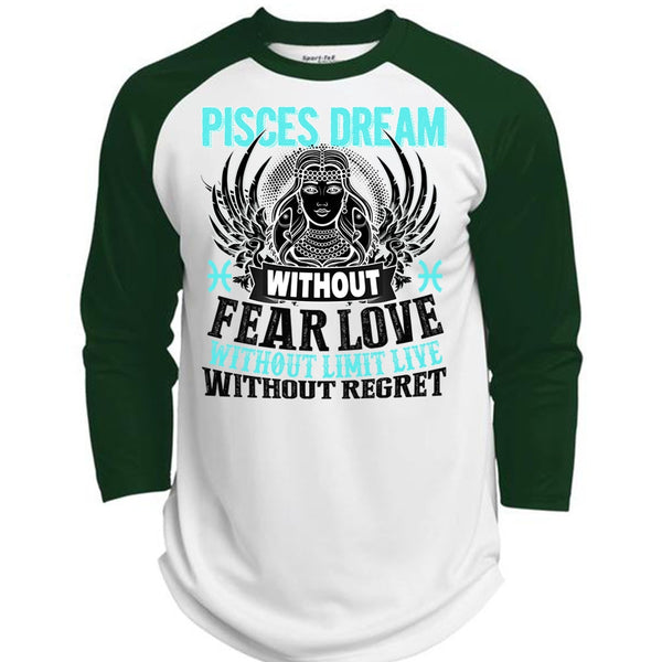 Pisces Dream Without Fear Love T Shirt, I Love Pisces T Shirt, Awesome T-Shirts  (Polyester Game Baseball Jersey)
