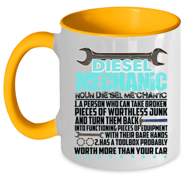 Funny Diesel Mechanic Coffee Mug, Diesel Mechanic Accent Mug
