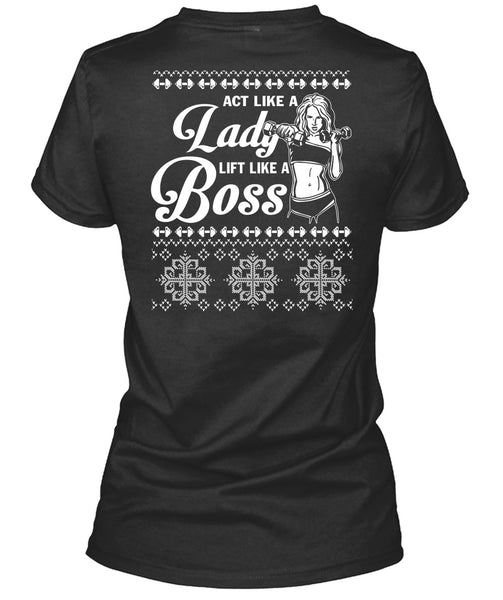 Active Like A Lady Lift Like A Boss T Shirt, This Girl Loves Christmas T Shirt