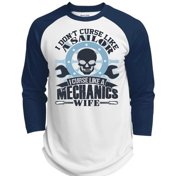 I Curse Like A Mechanic's Wife T Shirt, I Love Mechanic T Shirt, Awesome T-Shirts  (Polyester Game Baseball Jersey)