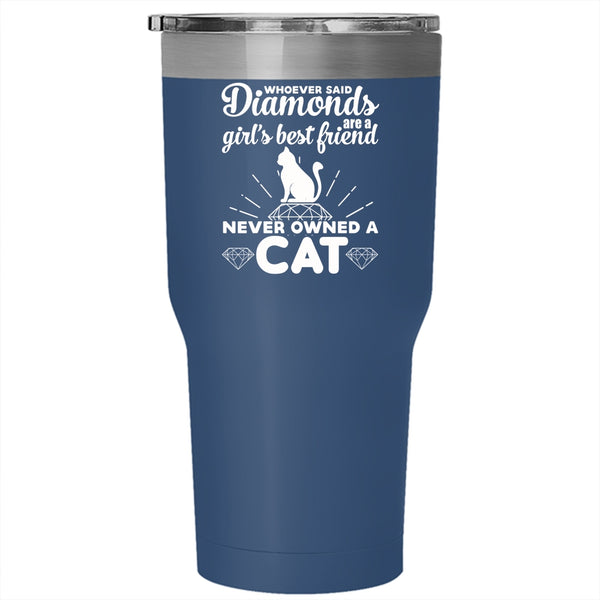Diamonds Are A Girl's Best Friend Tumbler, Diamond Cat Mug