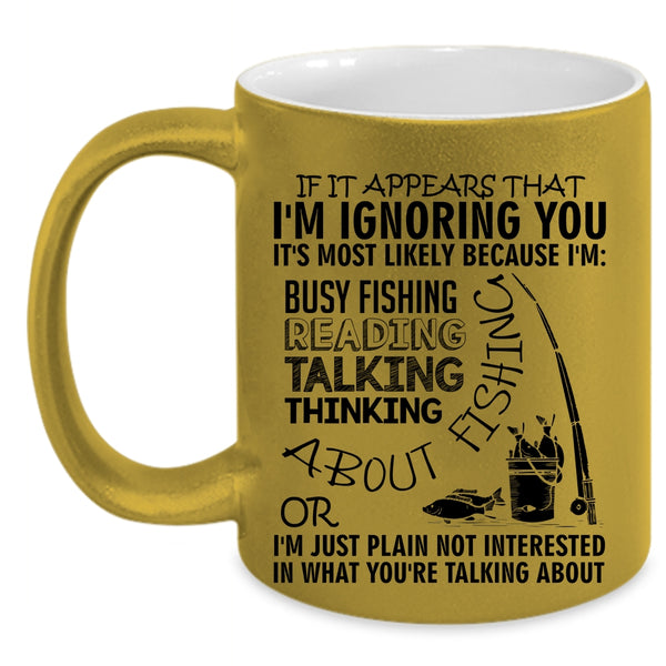 Talking About Fishing Coffee Mug, Reading About Fishing Accent Mug