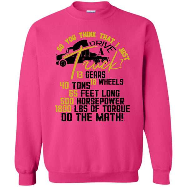 Coolest Trucker T Shirt, I Just Driver A Truck? Sweatshirt