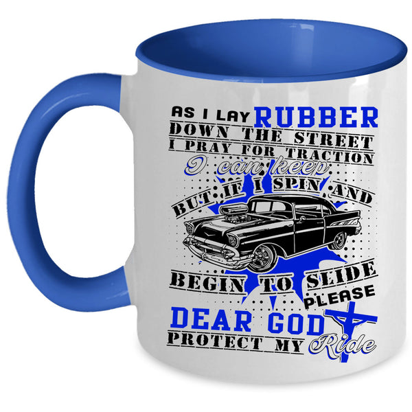 Awesome Riding Coffee Mug, Dear God Protect My Ride Accent Mug