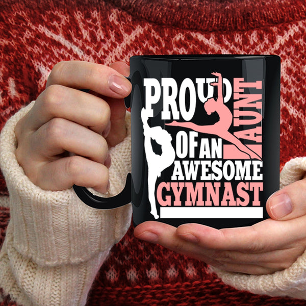 Proud Aunt Of An Awesome Gymnast Coffee Mug, Cool Auntie Coffee Cup