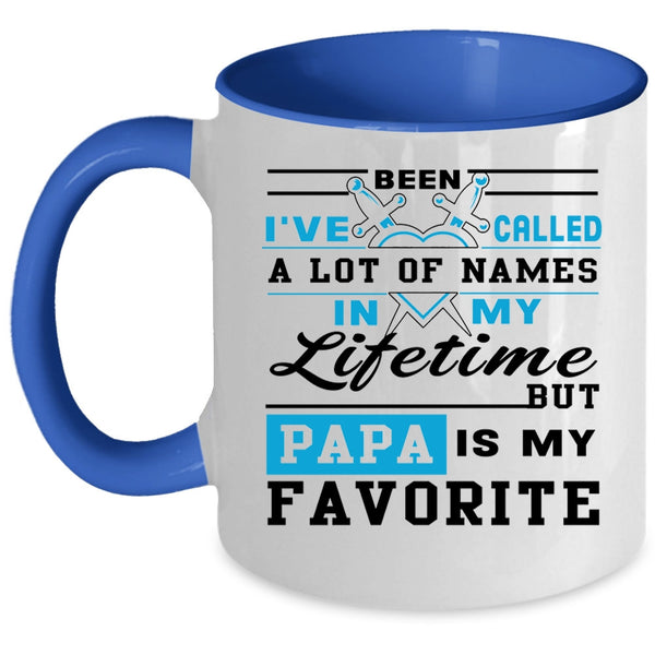 Cool Gift For Dad Coffee Mug, Papa Is My Favorite Name Accent Mug