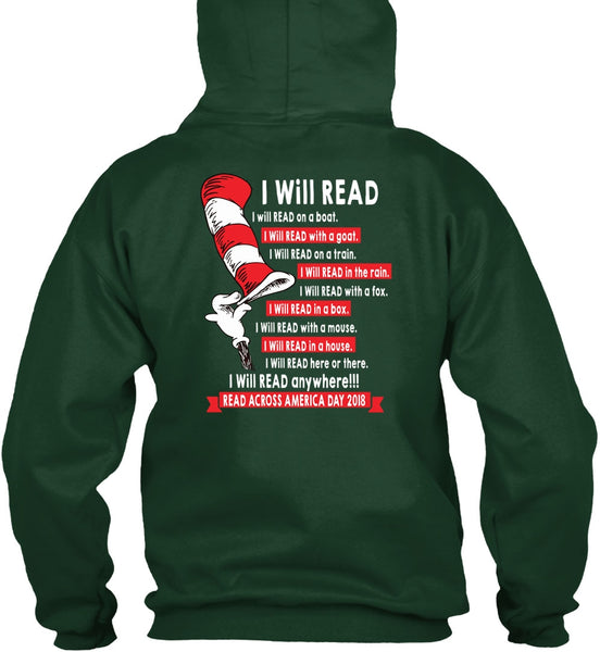 The Cat in the Hat T Shirt 2018, I Will Read Anywhere T Shirt, I Will Read In A Box T Shirt