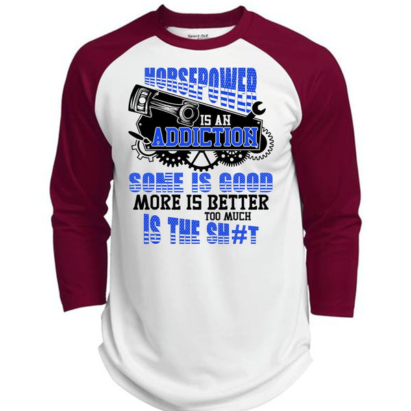 Horsepower Is An Addiction T Shirt, I Love Mechanic T Shirt, Awesome T-Shirts  (Polyester Game Baseball Jersey)