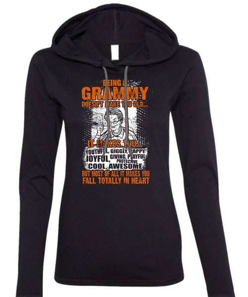 Being A Grammy T Shirt, Fall Totally In Heart T Shirt (Anvil Ladies Ringspun Hooded)