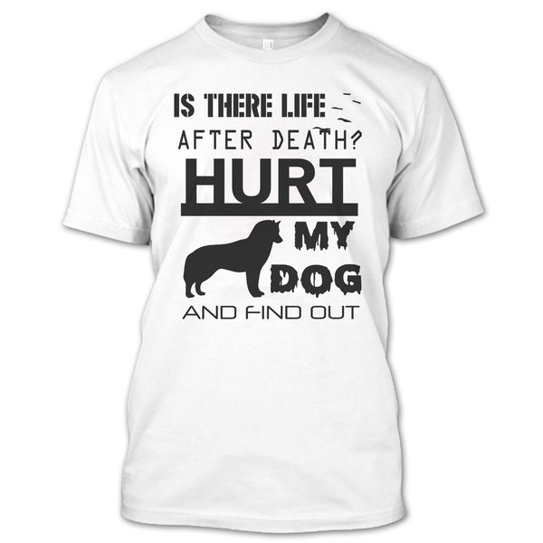 A black t-shirt with the shopify logo