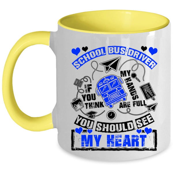 Cute Gift For Bus Driver Coffee Mug, School Bus Driver Accent Mug
