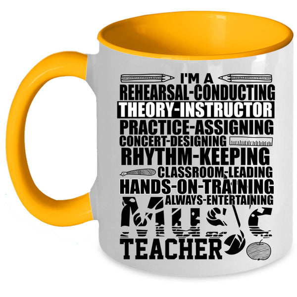 Awesome Music Teacher Coffee Mug, I'm A Music Teacher Accent Mug