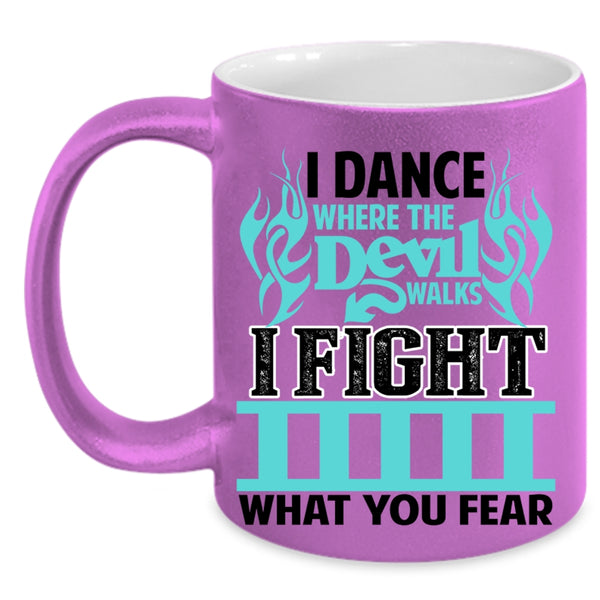 Awesome Firefighter Coffee Mug, I Dance Where The Devil Walks Accent Mug