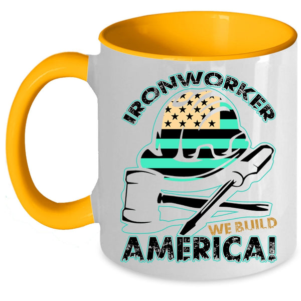 We Build America Coffee Mug, Ironworker Accent Mug