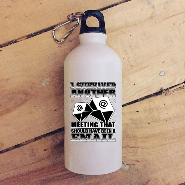 I Survived Another Meeting 20 oz Stainless Steel Bottle,Funny Saying Outdoor Sports Water Bottle