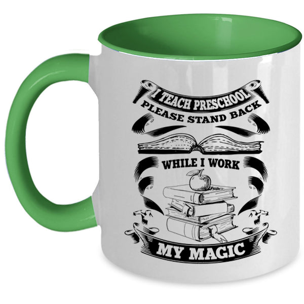 Awesome Preschool Teacher Coffee Mug, I Teach Preschool Accent Mug