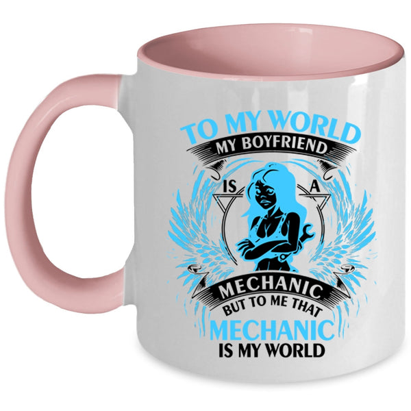 Cool Couple Coffee Mug, My Boyfriend Is A Mechanic Accent Mug