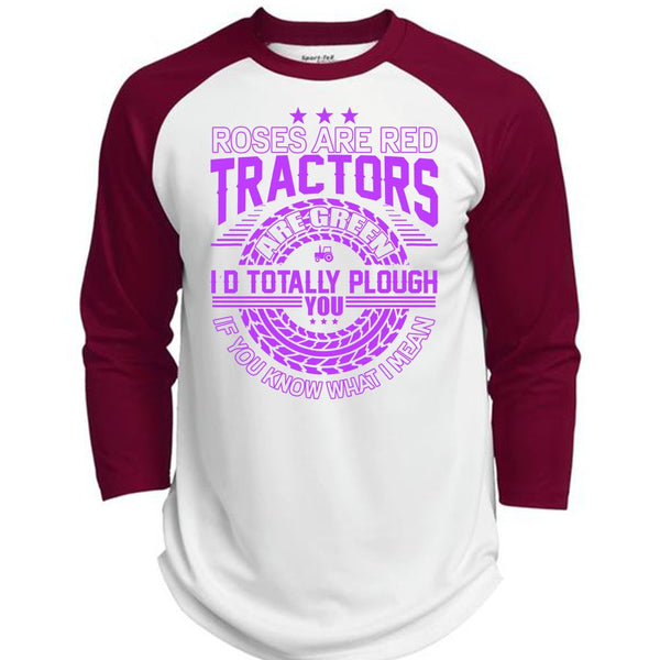 Roses Are Red Tractors T Shirt, I Love Tractor T Shirt, Awesome T-Shirts  (Polyester Game Baseball Jersey)