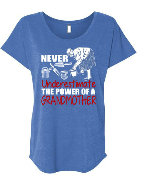The Power Of A Grandmother T Shirt, Being A Nana T Shirt, Cool Shirt (Ladies' Triblend Dolman Sleeve)