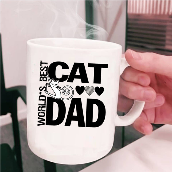 Cool Cat Dad Coffee Mug, World's Best Cat Dad Cup