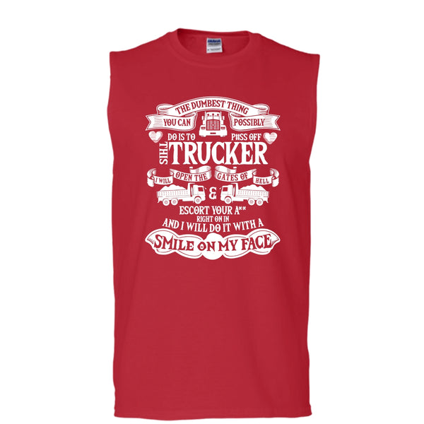 This Trucker T Shirt, Coolest Trucking T Shirt, Cool T Shirt (Men's Cotton Sleeveless)