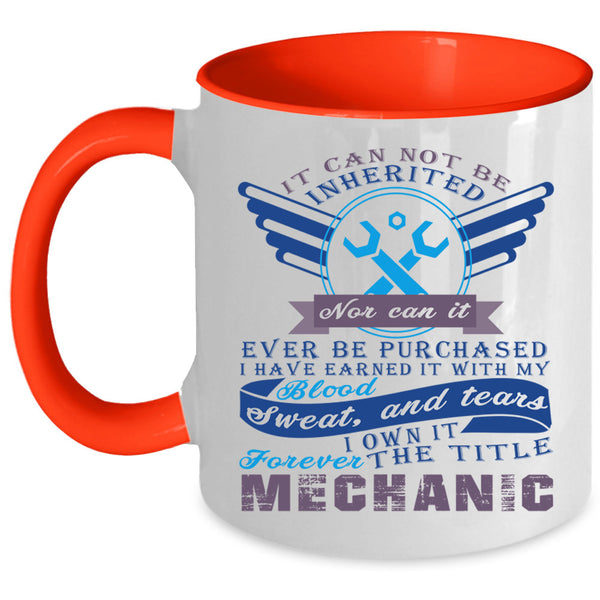 Best Gift For Mechanics Coffee Mug, The Title Mechanic Accent Mug