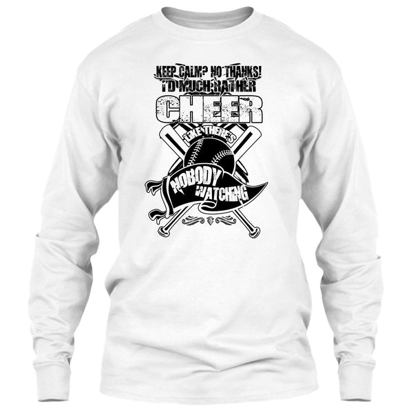 I'd Much Rather Cheer T Shirt, Awesome Baseball Player T Shirt