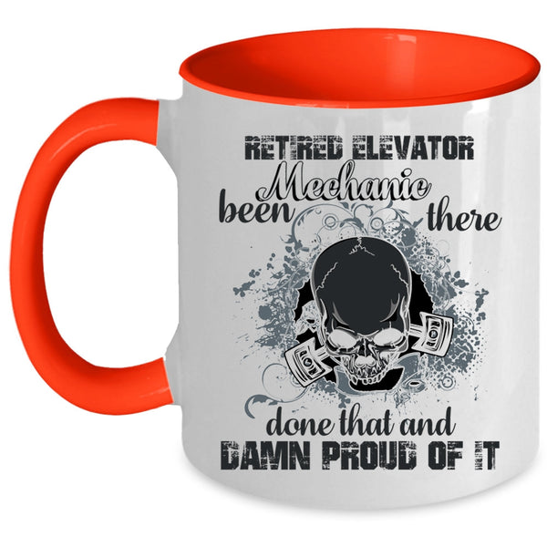 Cool Retirement Coffee Mug, Ritired Elevator Mechanic Accent Mug