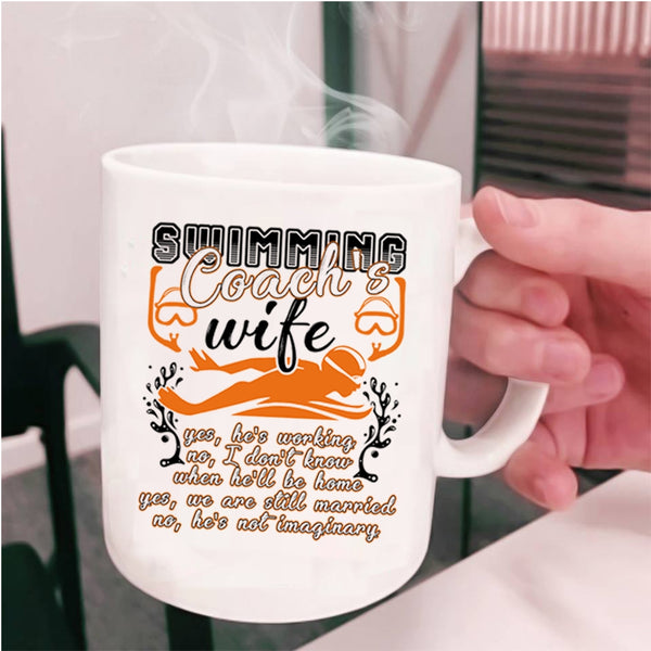 Cool Just Married Coffee Mug, Swimming Coach's Wife Cup