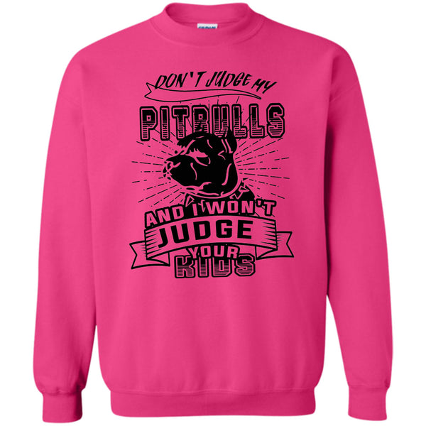 Coolest Dog Lover T Shirt, Don't Judge My Pit Bull Sweatshirt