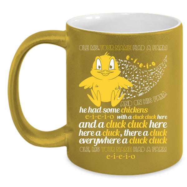 Cute Farmer Coffee Mug, He Had Some Chickens Coffee Cup