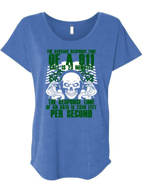 The Average Response Time Of A 911 T Shirt, Being A Dispatcher T Shirt, Cool Shirt (Ladies' Triblend Dolman Sleeve)