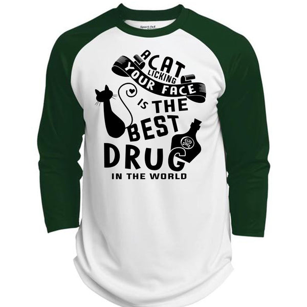 A Cat Licking Your Face Is The Best Drug In The World T Shirt, Favorite T Shirt  (Polyester Game Baseball Jersey)