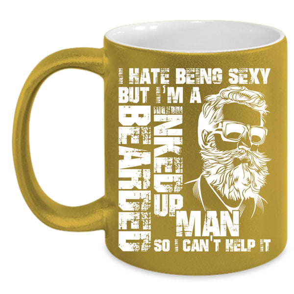 I'm A Bearded Inked Up Man Coffee Mug, Cool Gift For My Husband Coffee Cup